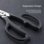 Shun stainless steel herb scissors highlighting the 16-degree edge