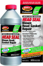 Bar's Leaks Head Seal Blown Head Gasket Repair 33.8 fluid ounce bottle front view for automotive gasket sealing