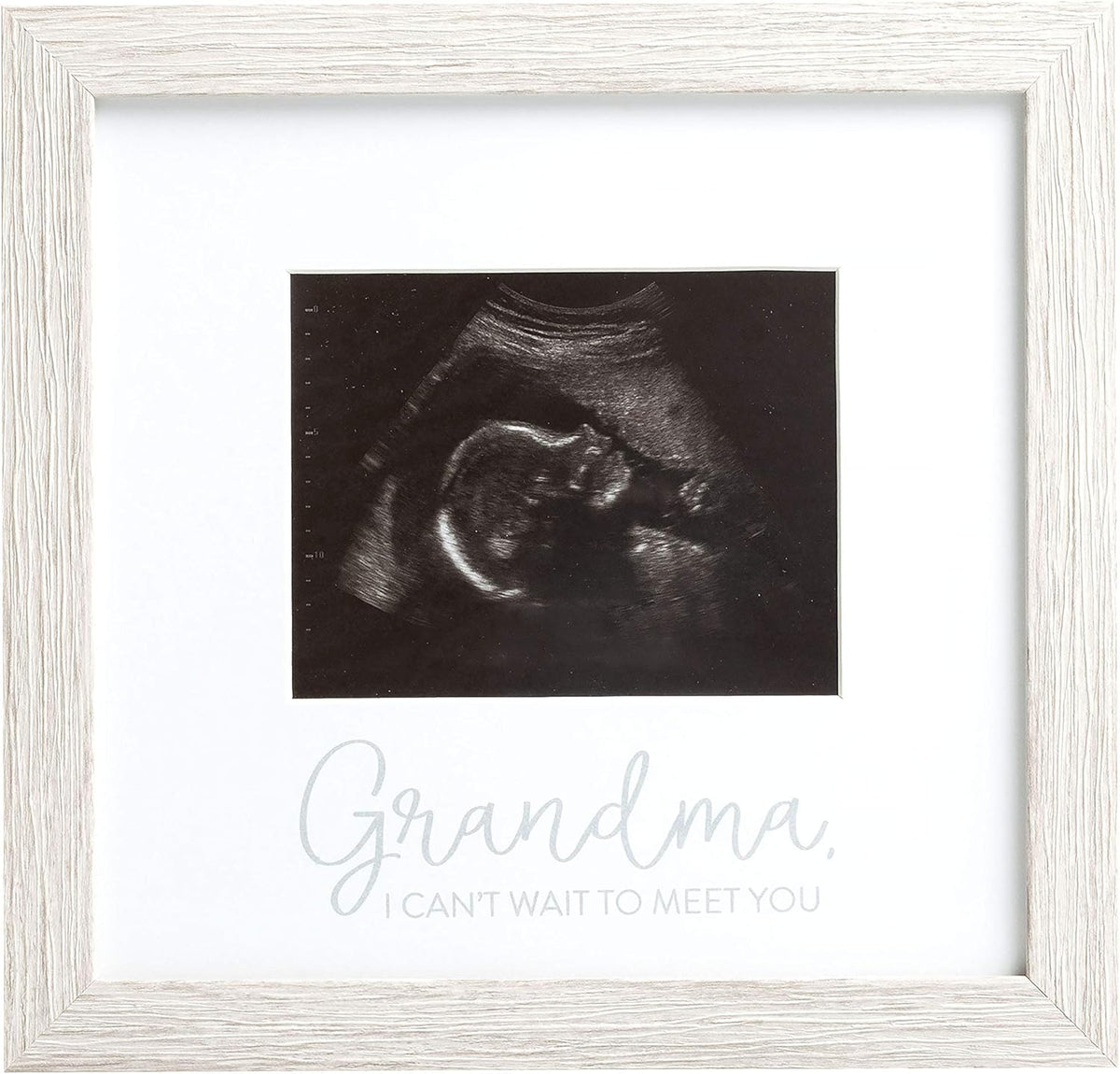 Kate & Milo Rustic Grandma Sonogram Picture Frame front view showing ultrasound photo insert