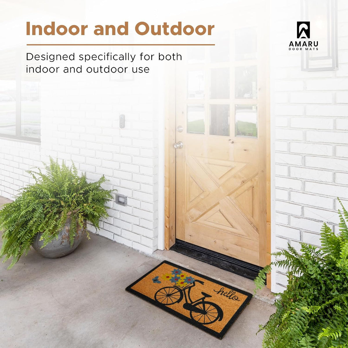 Amaru anti slip PVC backing view of coir mat