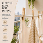 Side angle of Yuzenet braided white cotton rope showing coil structure