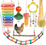 KAKUNM chicken toys for coop 7 piece set front view showing full enrichment kit