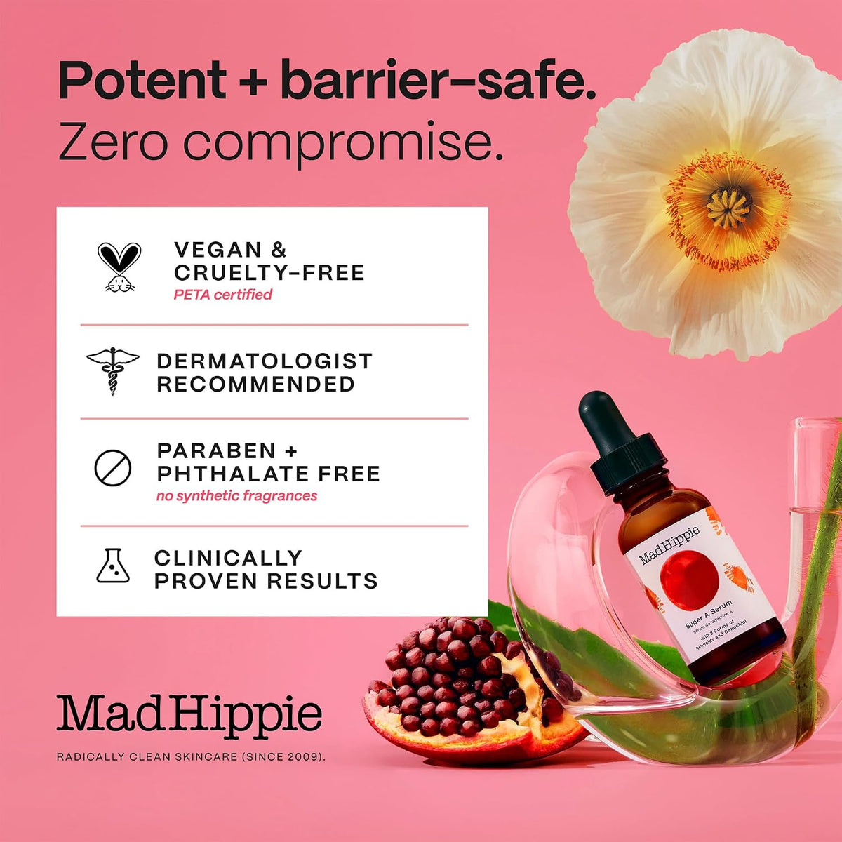 Packaging details of Mad Hippie skin brightening and firming serum set
