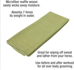 Equine Comfort Products 16 by 28 inch wipe down cloth in use