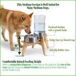 ZPirates adjustable bamboo dog food dispenser platform perspective view