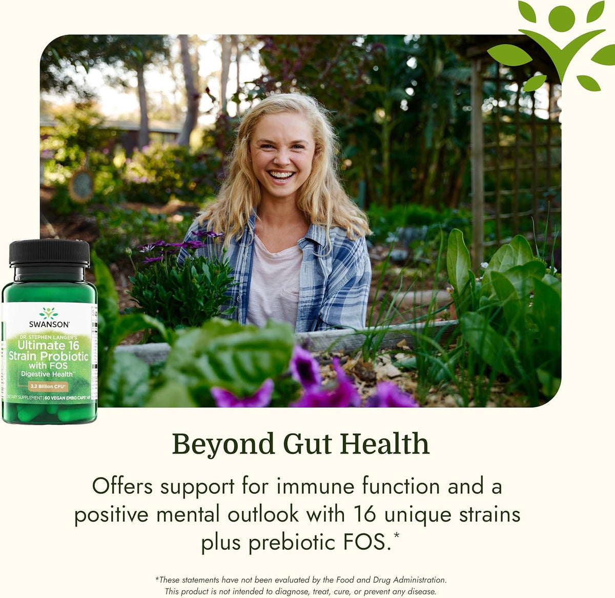 Swanson Dr. Langer's 16-Strain Probiotic with Prebiotic FOS for Gut Health - Image 5