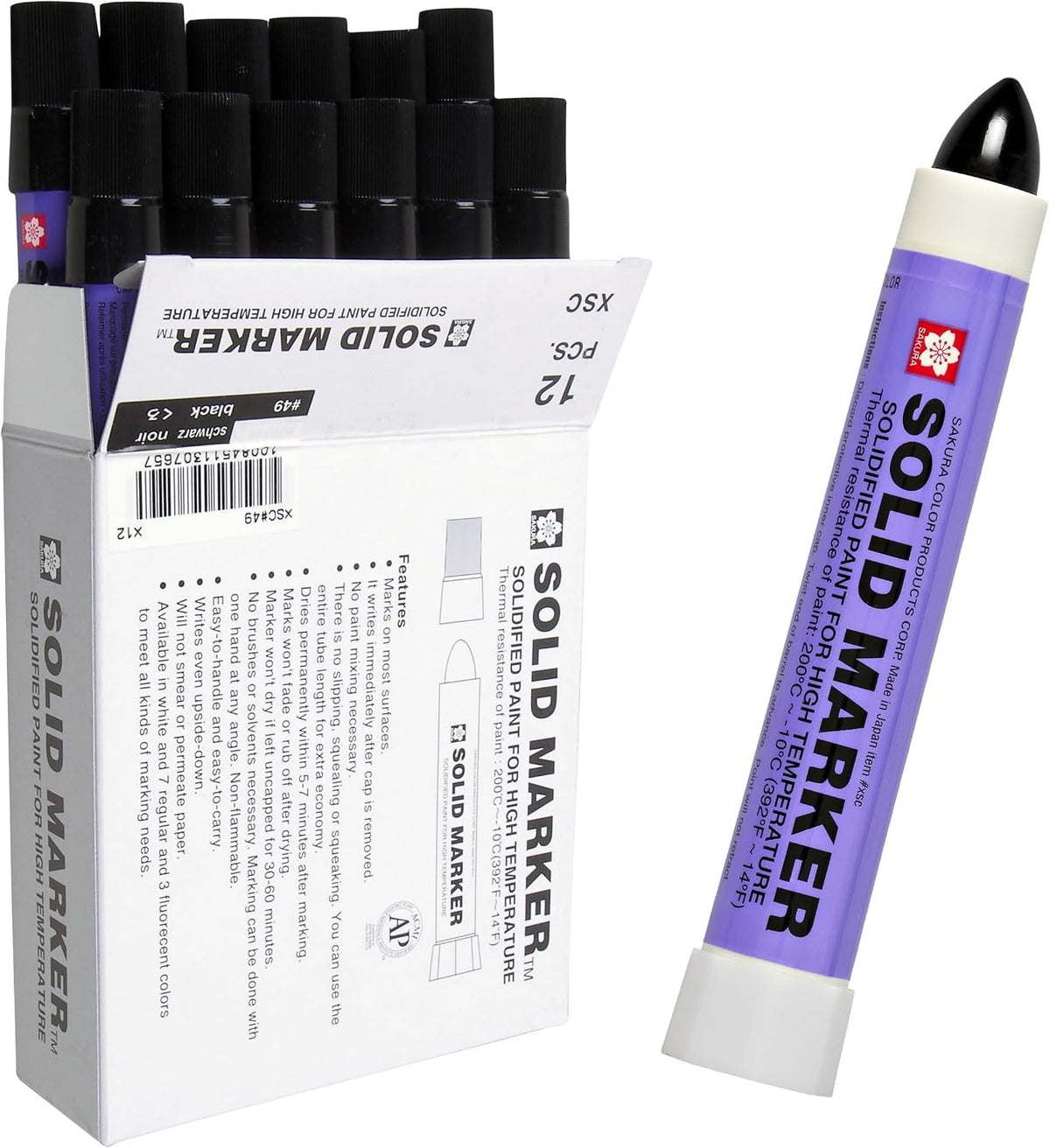 Sakura Solid Paint Markers, Fluorescent Orange, 12 Pack | Permanent Pens for Wood, Glass, and Window, Marks Any Surface at Any Angle, Waterproof, Fast Drying, Non-Toxic - Image 15