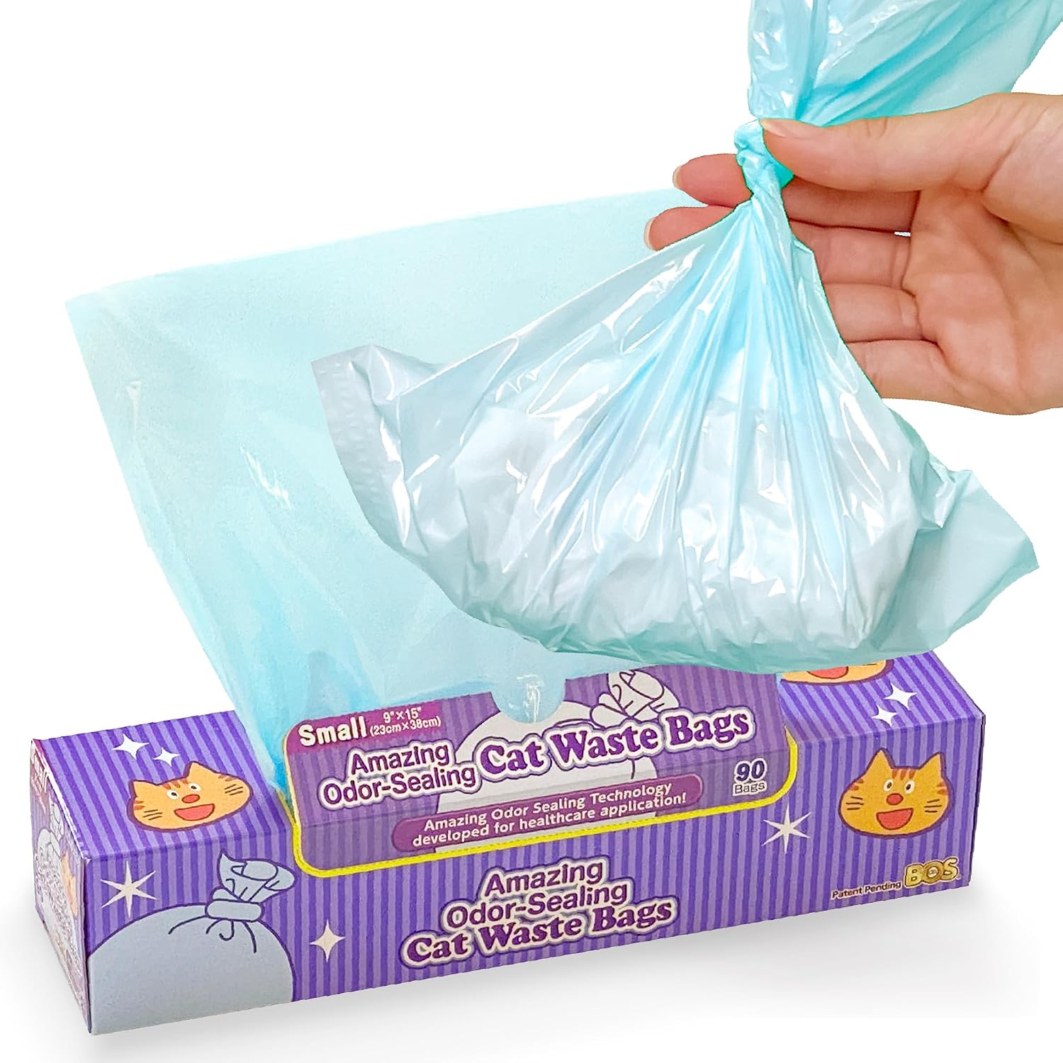 BOS Amazing Odor Sealing Cat Waste Bags front view