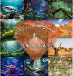 Riivvdise terrarium background cloth highlighting detailed underwater grass and dead wood scene.