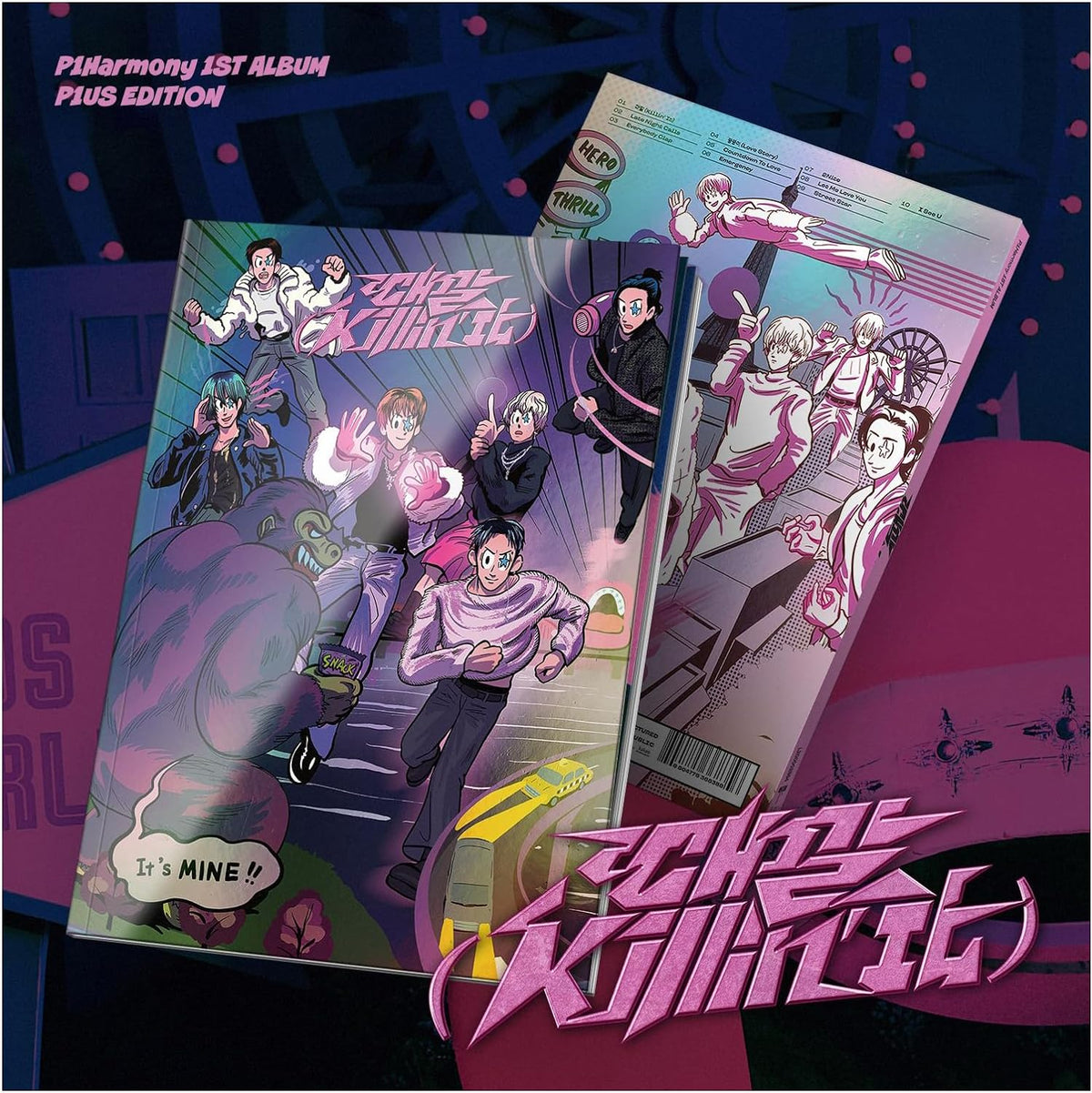 DREAMUS P1Harmony Killin It P1us Edition Album front view featuring official member cartoon artwork cover