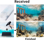 COMSUN fade resistant underwater world backdrop installed on aquarium