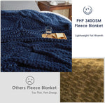 PHF soft fleece throw blanket shown in an outdoor camping setting
