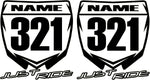 Just Ride Motocross Number Plate Replica Decal Stickers YZ color options showcase