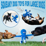 LEGEND SANDY crinkle blue octopus dog toy showcasing the soft dental-safe natural cotton fabric texture