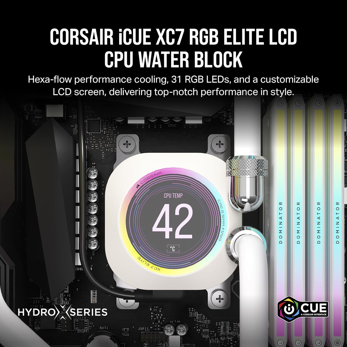 Corsair XC7 RGB Elite LCD CPU Water Block IPS screen display