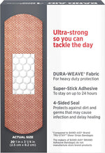 Band-Aid Tough-Strips 20 count package side angle view