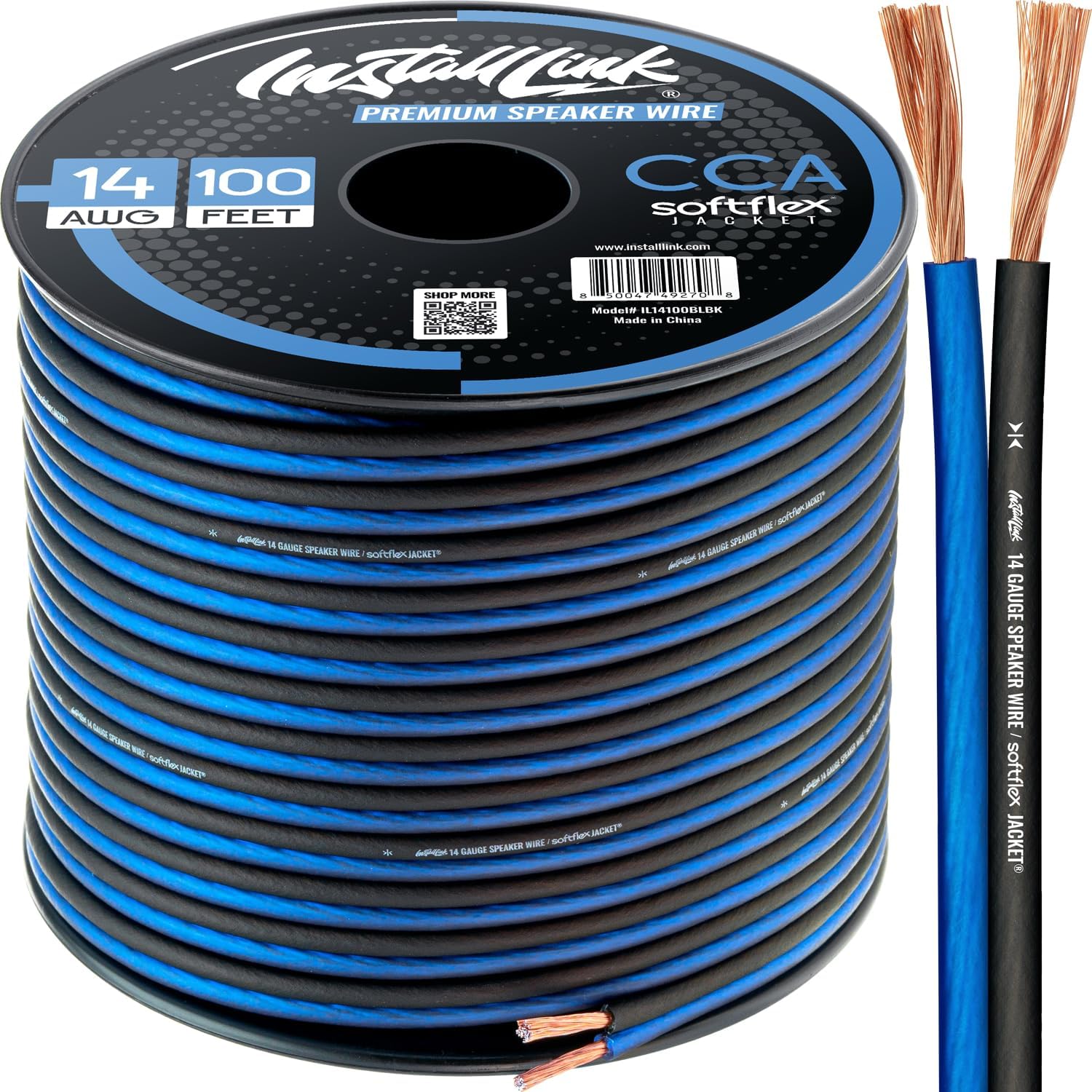 Install Link 14 AWG speaker wire spool front view