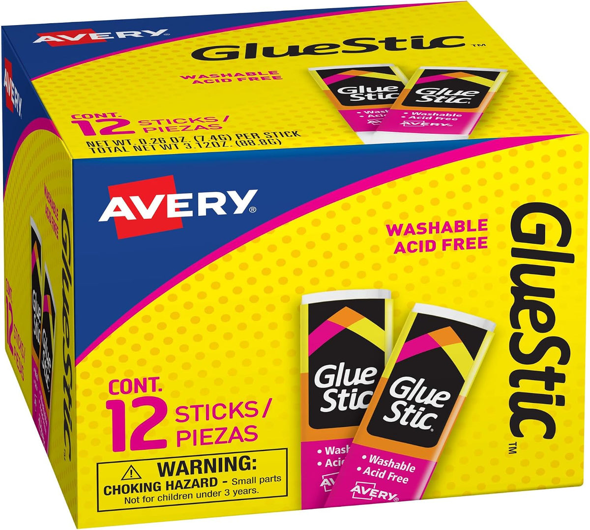 Avery(R) Glue Stick White, Washable, Permanent Glue, 6 Per Pack, 3 Packs, 18 Total (98095) - Image 12