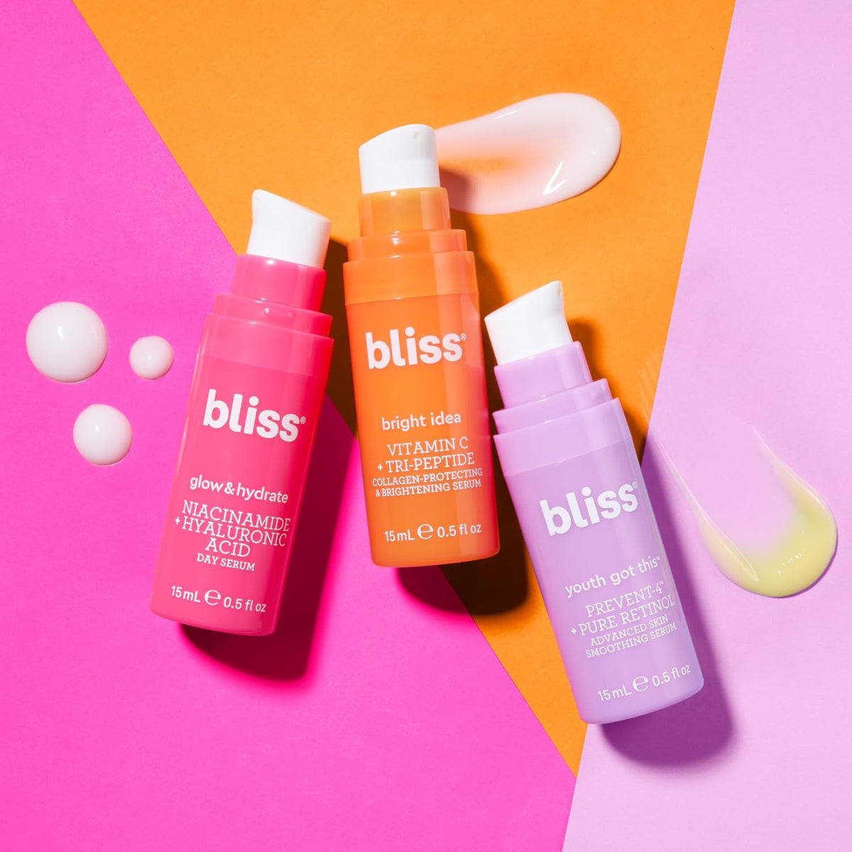 Bliss Skincare Mini Serum Set - Vitamin C, Retinol & Hyaluronic Acid Face Serums - Brightening, Anti-Aging & Hydrating Kit - Travel Size Gift Set (3 Pack) - Image 5