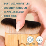 Step by step application guide using the kabuki brush