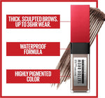 Side profile of Maybelline Tattoo Studio brow gel bottle
