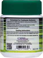 Close up of plant-based fish food flakes
