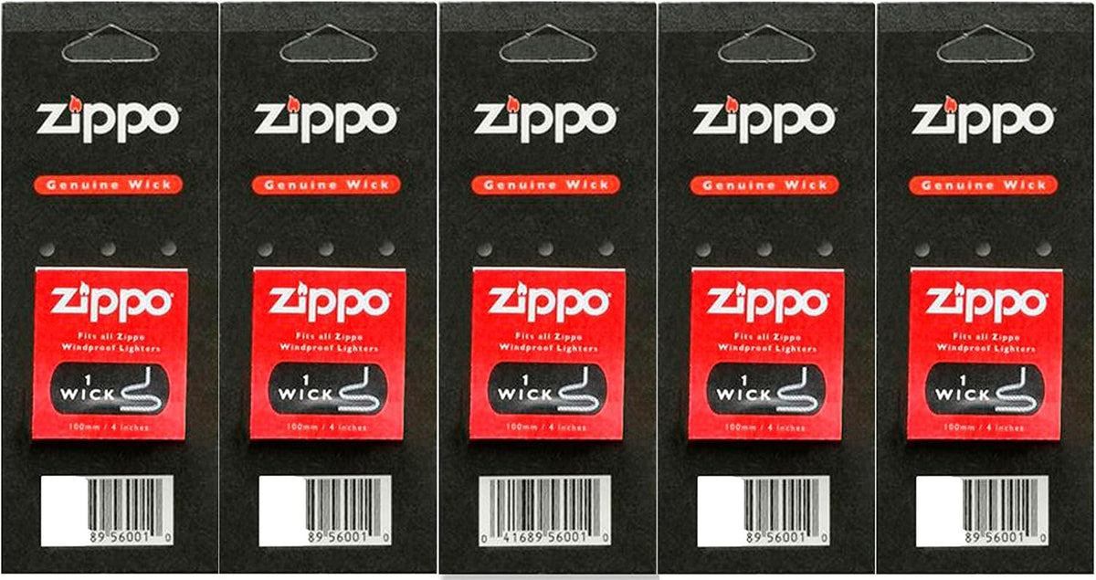 Zippo Genuine Replacement Lighter Wicks Pack of 5 Front View