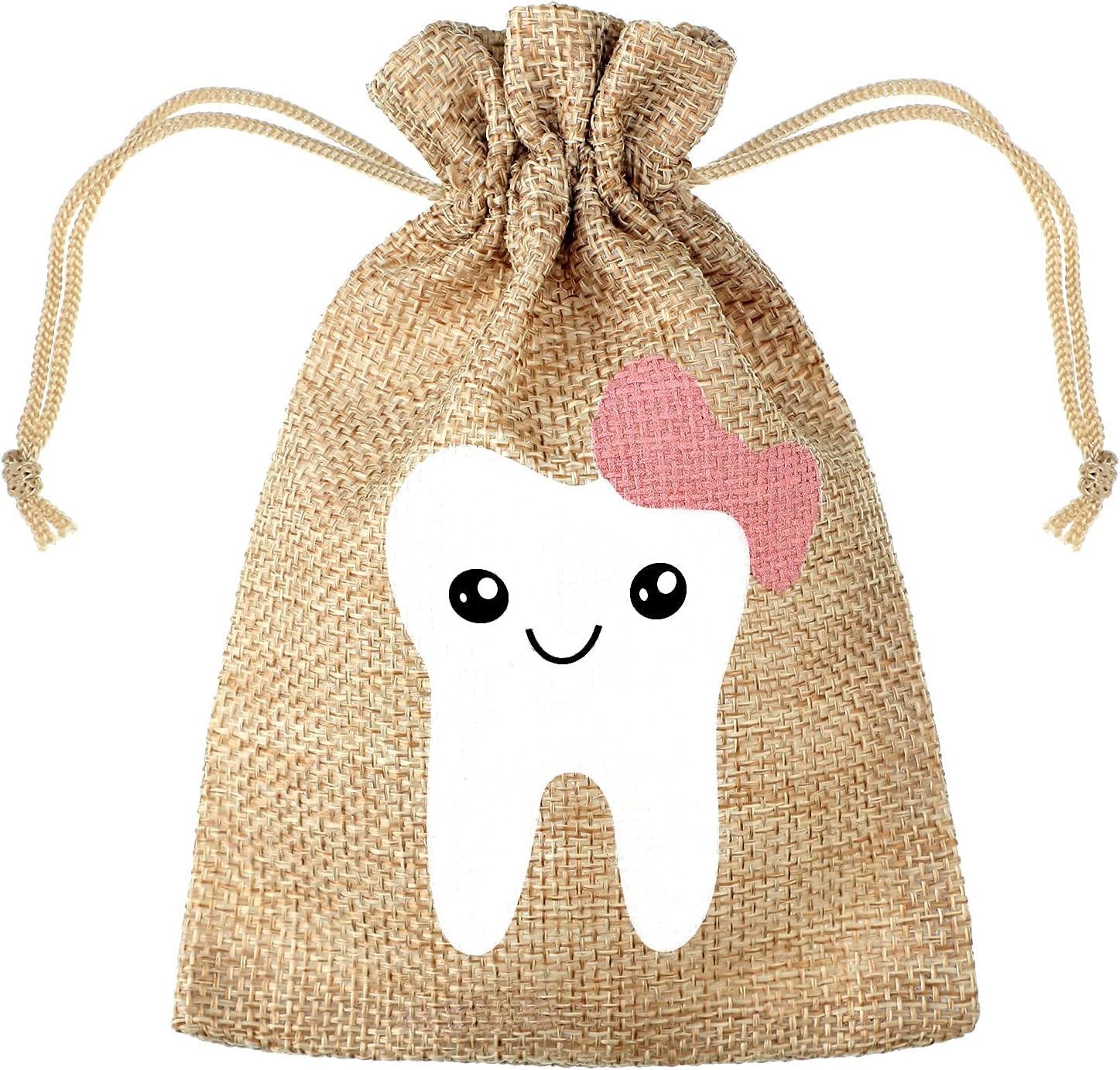 Shappy Tooth Fairy Bag Pouch in pink style front view