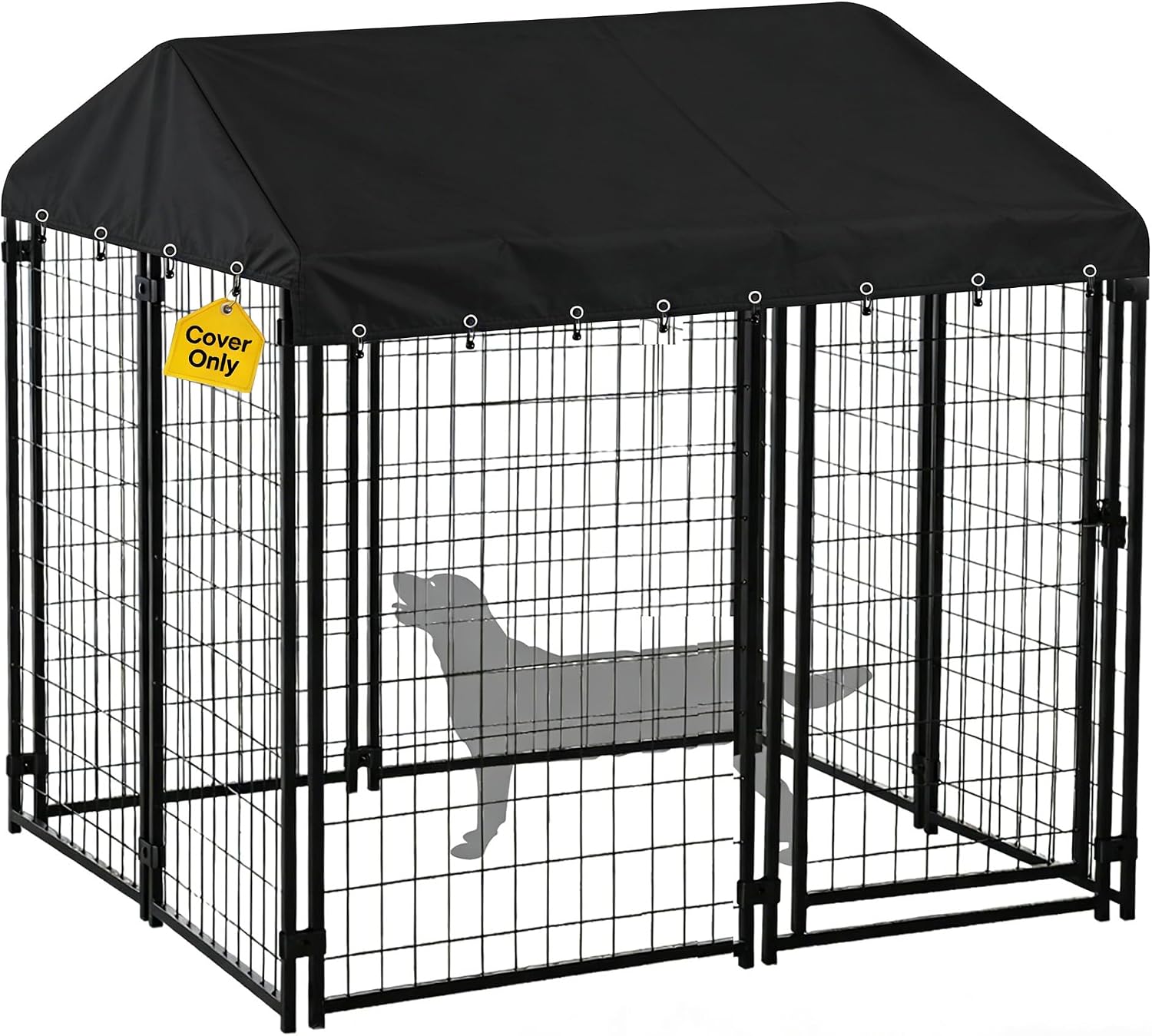 DHGSIUT heavy duty dog kennel cover front view showing full coverage shelter protection