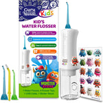 GuruNanda Kids Water Dental Flosser front view of Monster Frens design for children