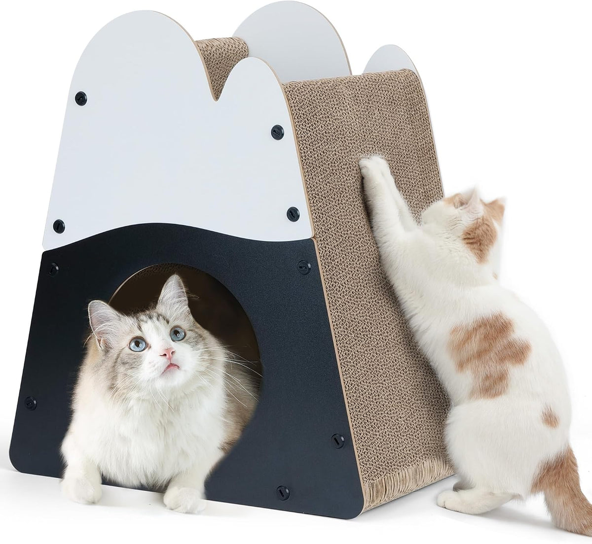 FUKUMARU Cat Scratcher House, Cozy Cardboard Cat Bed Design Scratching Pad | 16.93 Inch Bevelled Surface, Safe and Secure for Kittens, Eco-Friendly, Maximum Load Capacity 22 Lbs - Image 9