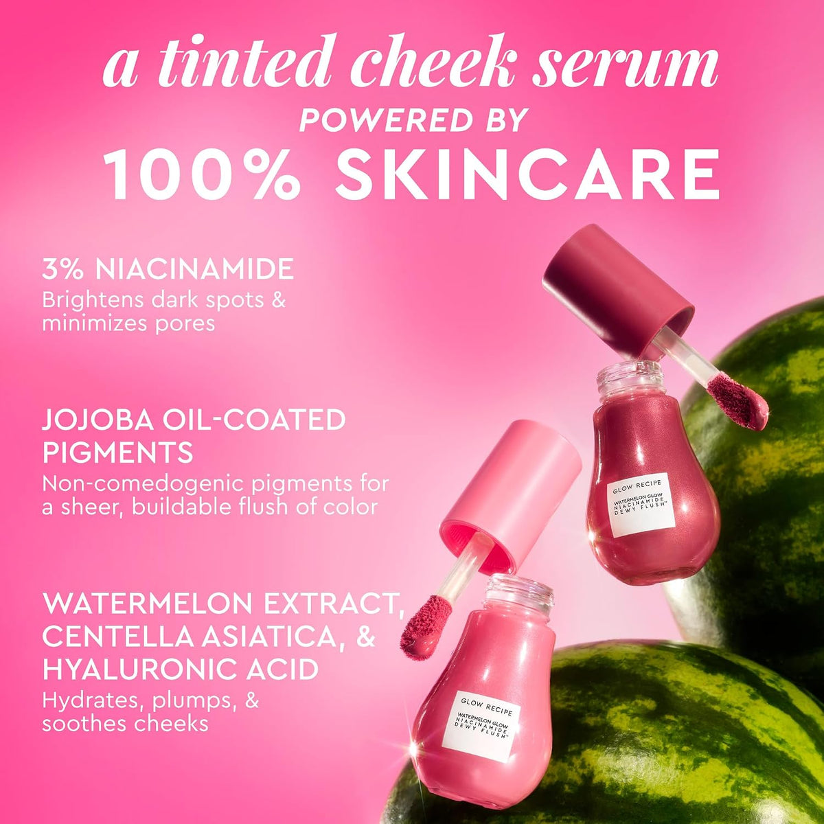 Glow Recipe Niacinamide Dewy Flush Tinted Liquid Blush packaging box with clear ingredient list visible.