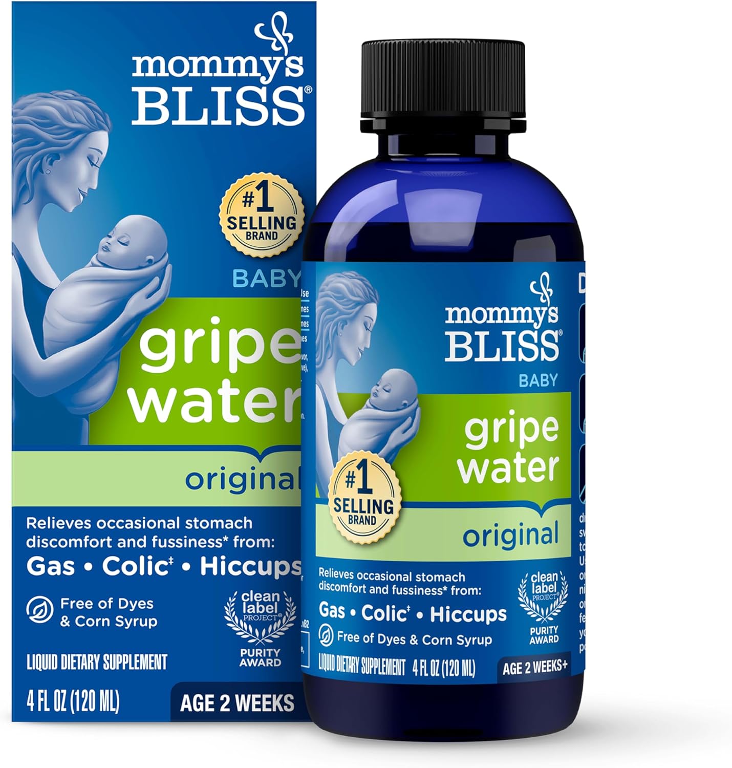 Mommy's Bliss Gripe Water Original 4oz bottle for infant colic relief