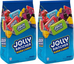 Various fruit flavors of Jolly Rancher hard candy spread out