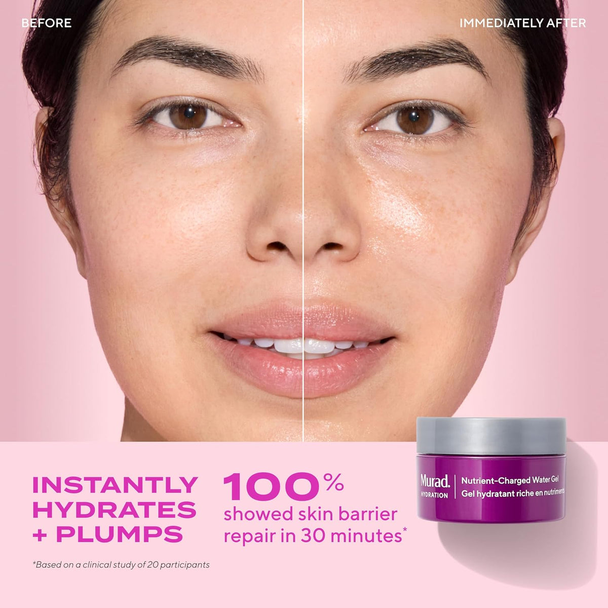 Murad Nutrient-Charged Water Gel jar top down view.