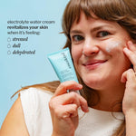 Cocokind Electrolyte Water Cream applied on skin demonstrating non sticky dewy finish