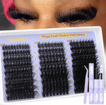 Volume Lash Clusters with Bottom Lashes Wispy Fluffy Eyelash Clusters Manga Lashes Clusters with Spikes 14-24mm Long 260D Thick Cluster Eyelash Extensions D Curl 236pcs Individual Lashes by Yawamica - Image 10