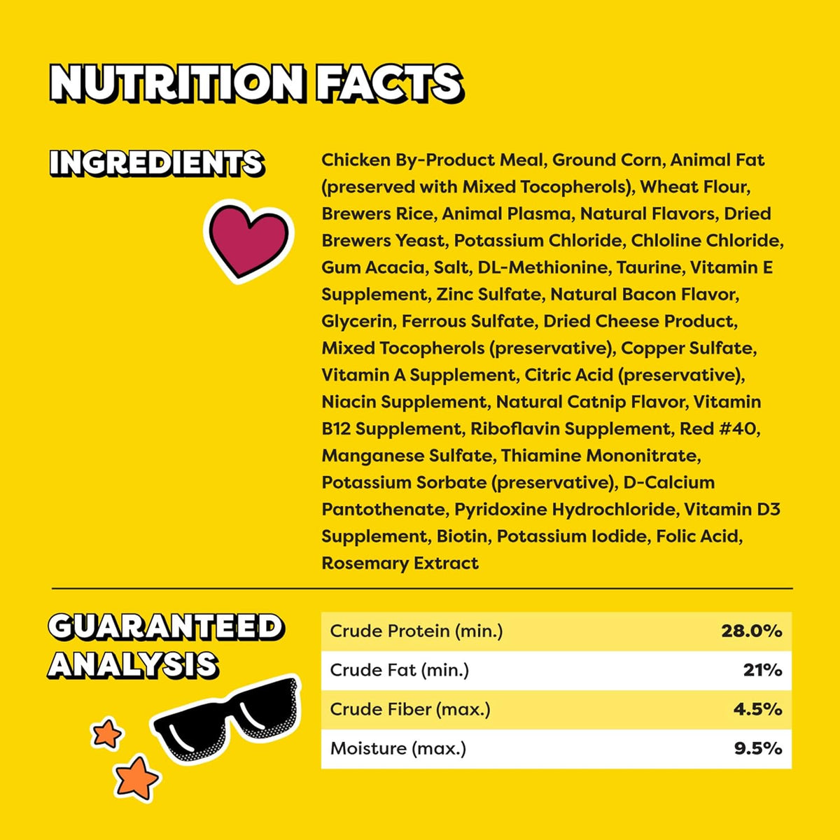 Low calorie Temptations crunchy cat treats close up texture visual