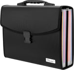 Uquelic 26 Pockets Expanding File Folder Organizer, Durable Buckle | Accordion Folder Base with Ergonomic Portable Handle, Large A4 Letter Size Document Organizer, Folders with Pockets - Image 9