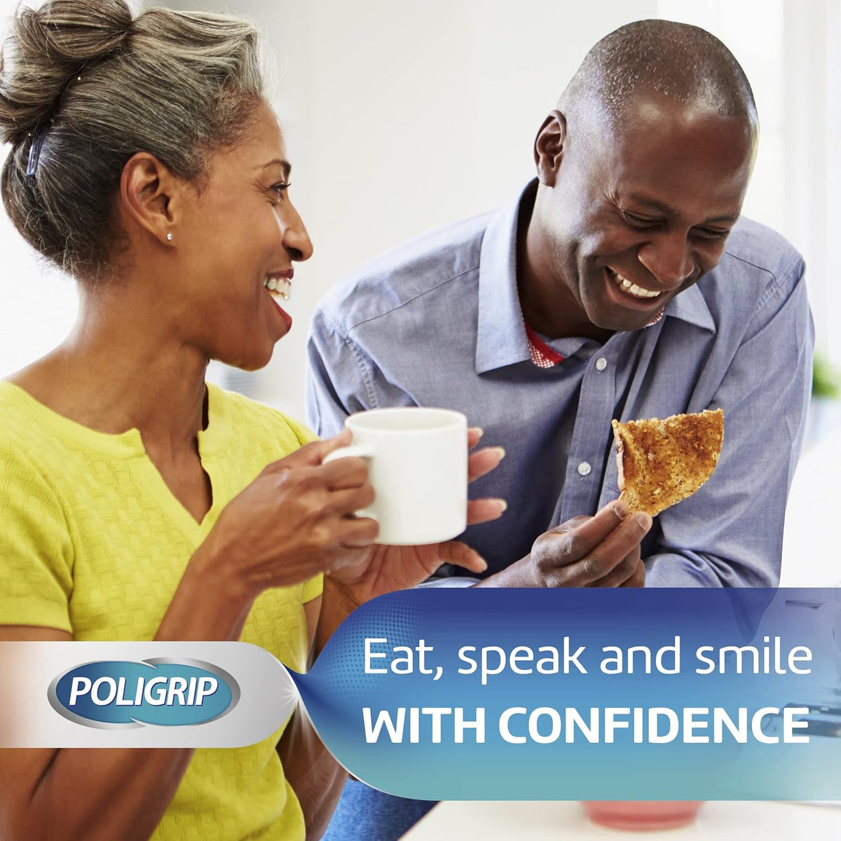Poligrip Ultra denture cream 40g box and tube side by side