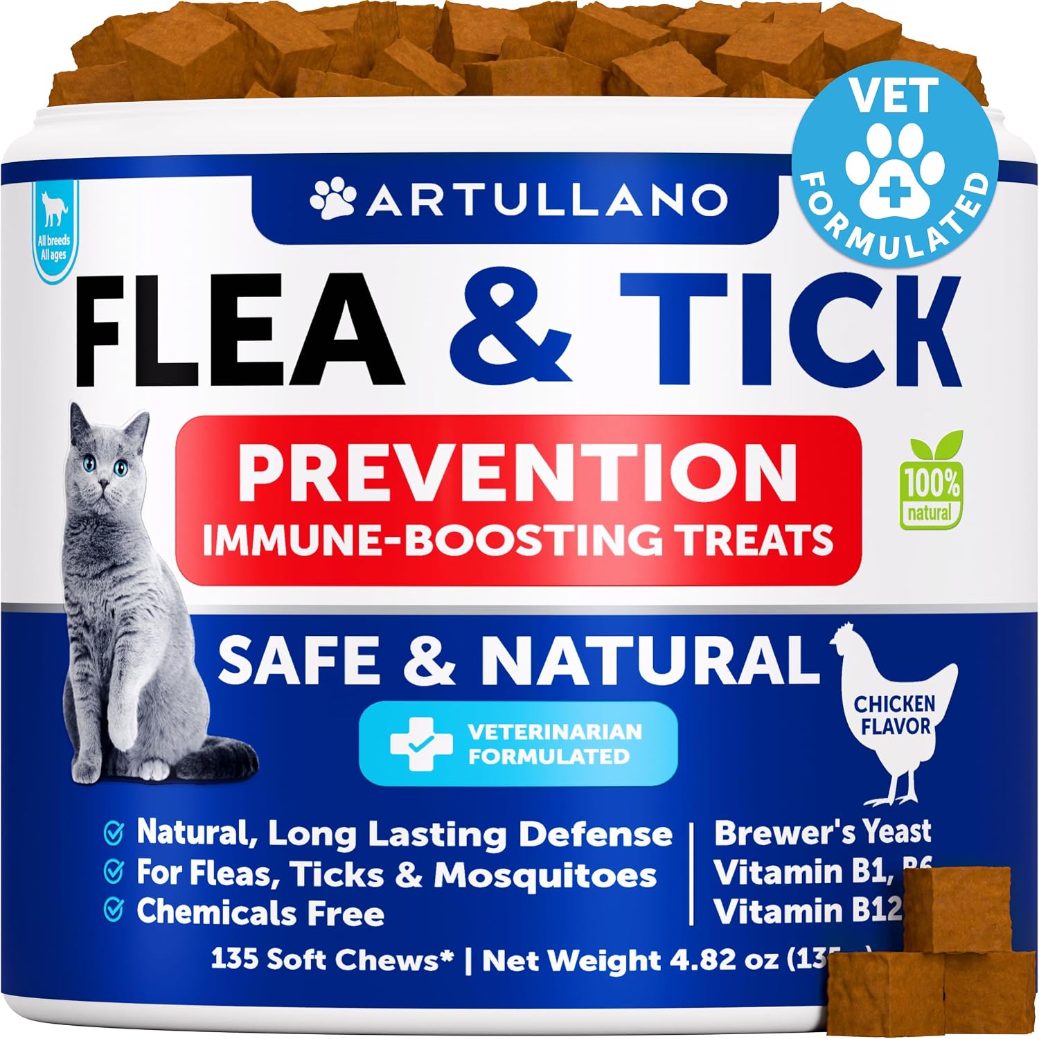 Artullano natural flea and tick prevention for cats front view package