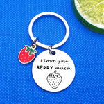 Baixian strawberry lover gift keychain attached to handbag
