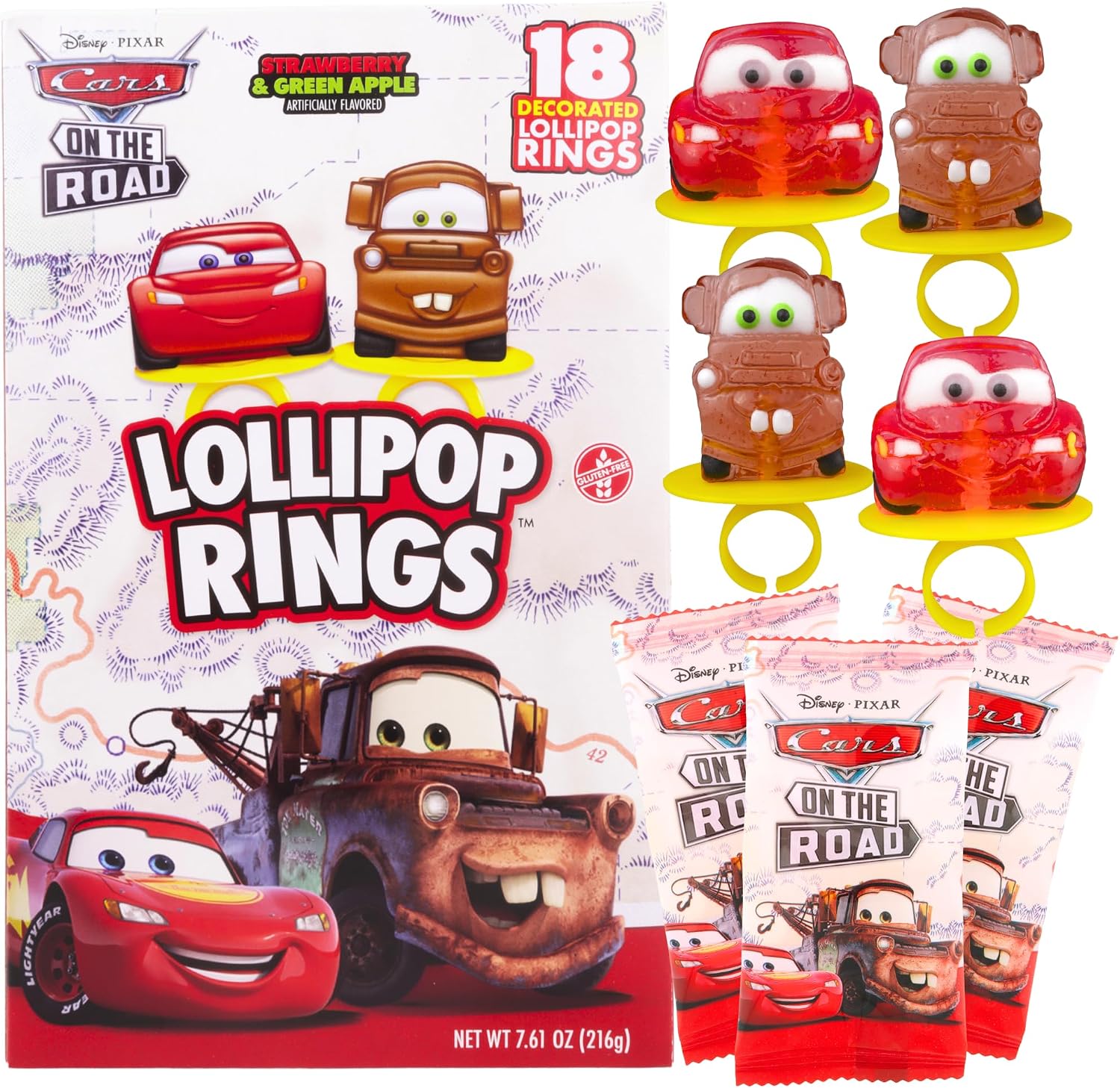 Imaginings 3 Disney Pixar Cars lollipop rings front view packaging