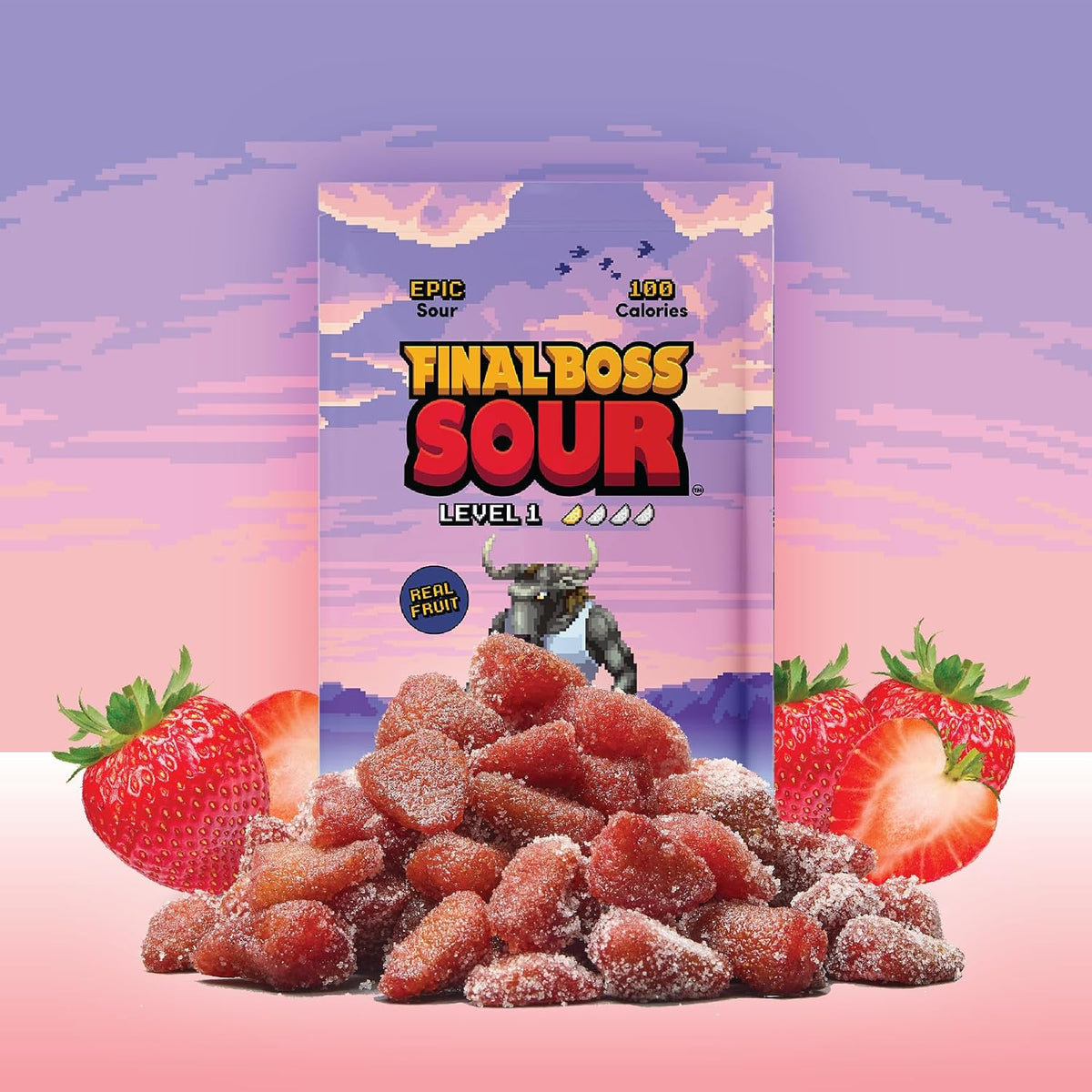 Ten pack of Final Boss Sour Candy Level 1 pouches