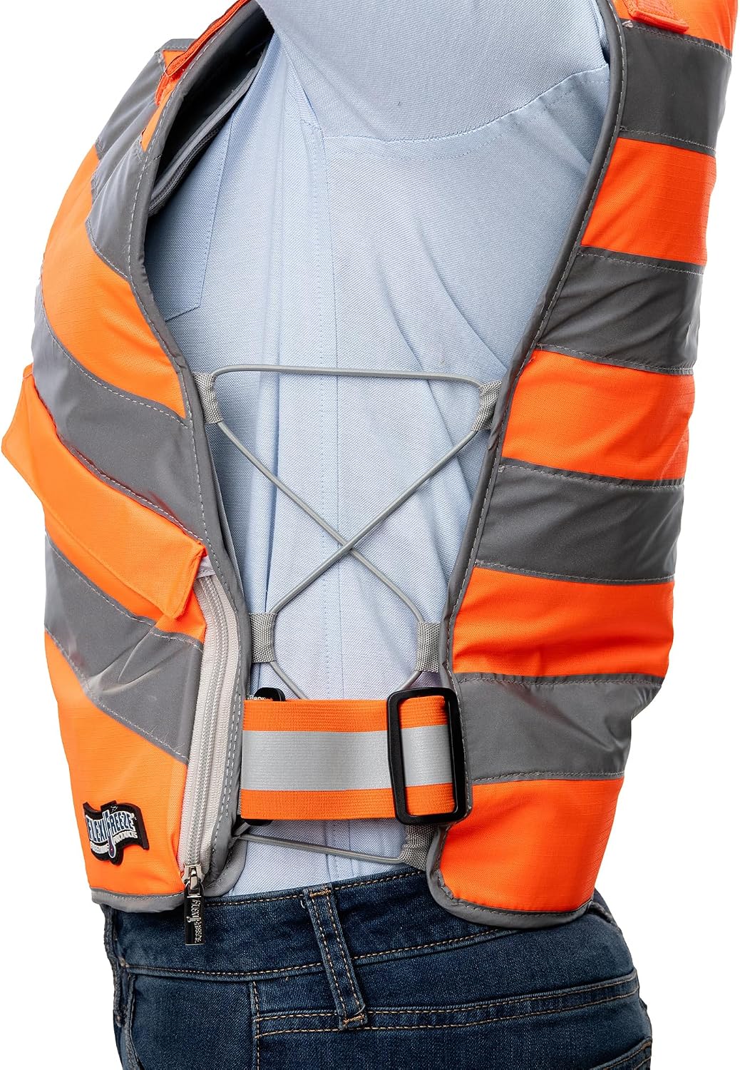 FlexiFreeze Professional Series Ice Vest Hi-Vis Orange interior lining view