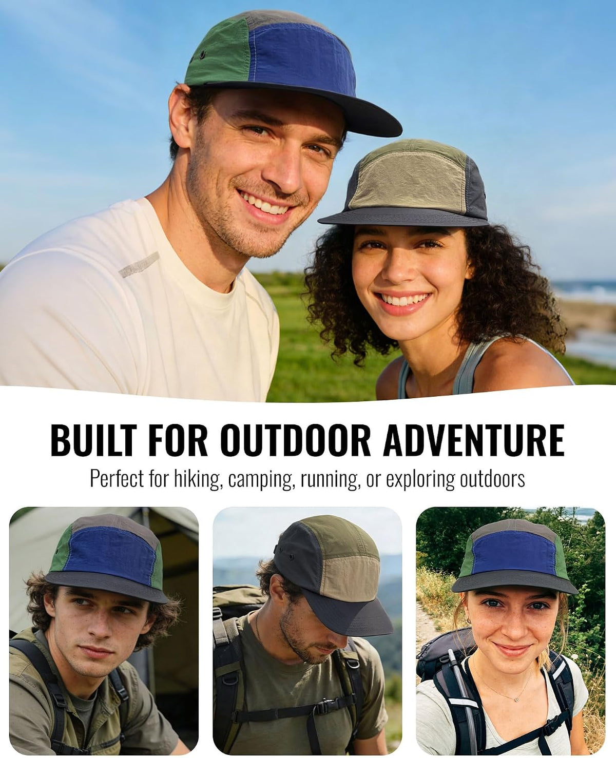 Clape 5 panel hat worn outdoors