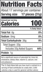 Side angle profile of the family size eighteen point five ounce Nerds Rainbow packaging
