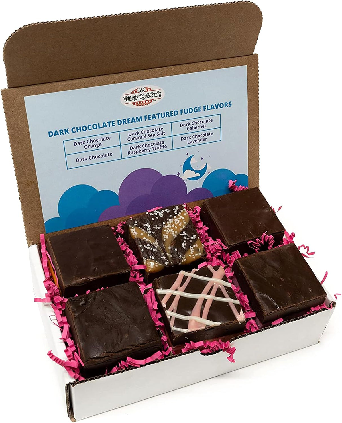Valley Fudge, Nutty Assorted Gift Box, Fresh Artisan Fudge, Real Butter, Bulk Gourmet Candy, Individually Wrapped, Birthday, Thank You, Housewarming Gift, 4 oz, 6 Pieces, One and a Half Pounds - Image 14