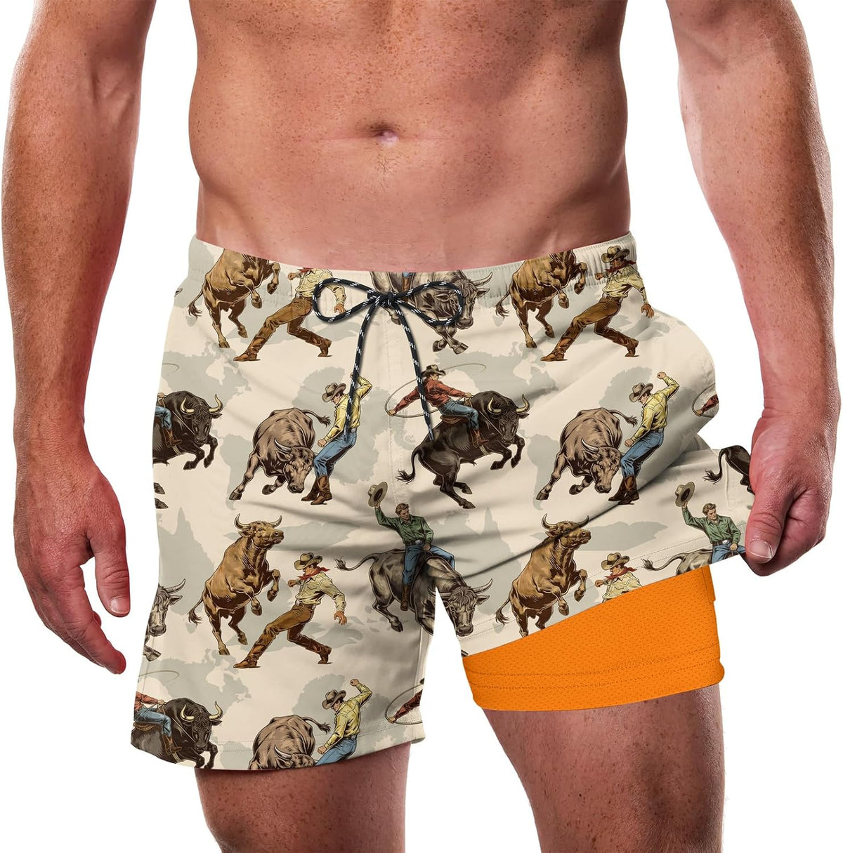 Mens Swim Trunks with Compression Liner 5.5" 2 in 1 Bathing Suit - Image 14