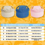 Side profile of dog wearing wyewog blue visor cap